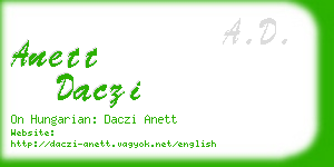 anett daczi business card